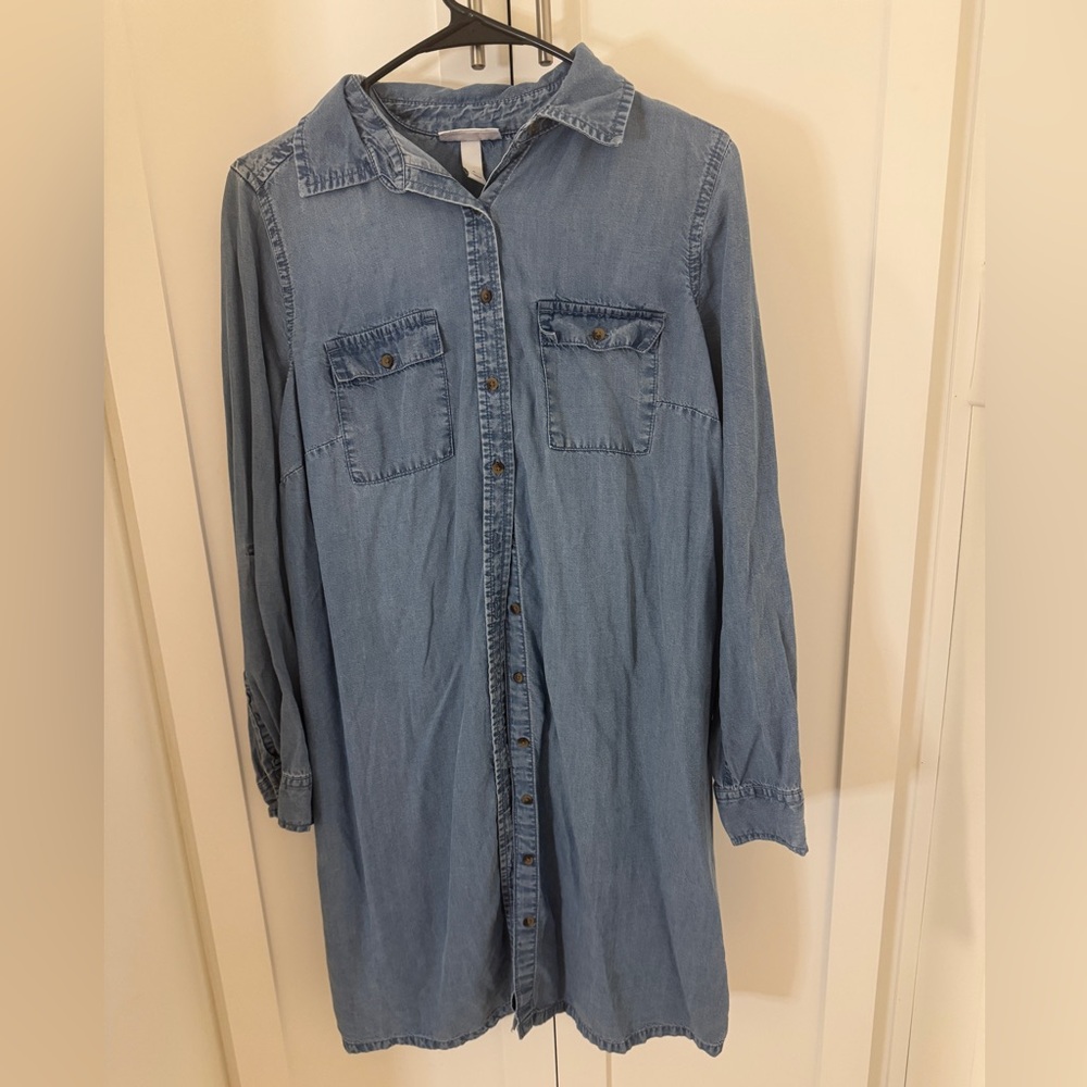 Liz Lange Maternity Blue Button Down Shirt
